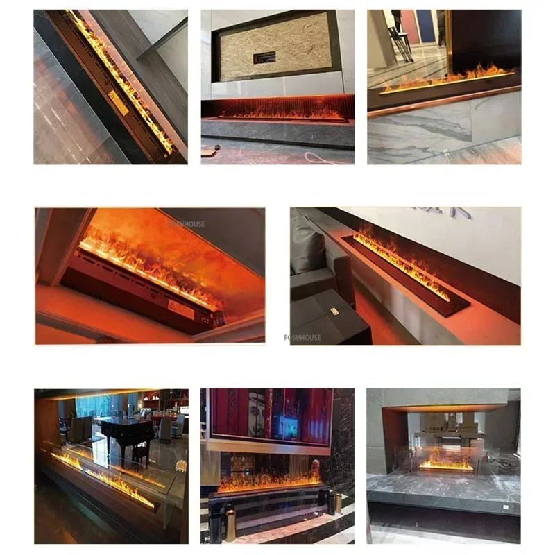 Home 3D Atomized Built-in Electric Fireplace European Decoration Electric Simulated Flame Living Room TV Cabinet Fireplaces X