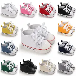 Кроссовки парусиновые для новорожденных, классические кеды, мягкая нескользящая подошва, для начинающих ходить детей, повседневная обувь для прогулок