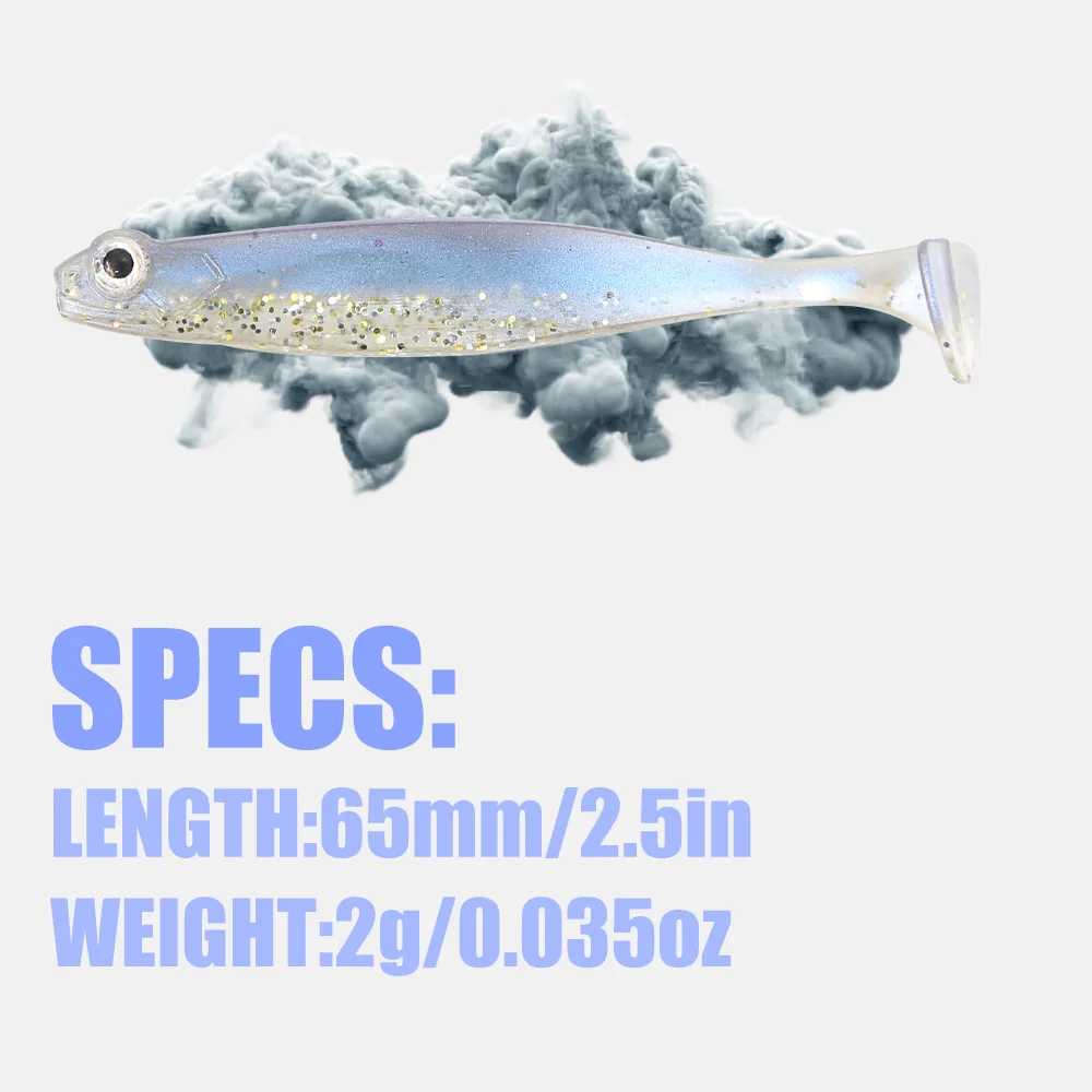 Фото Мягкая рыболовная приманка B & U Shad T-tail, 6,5 см №2