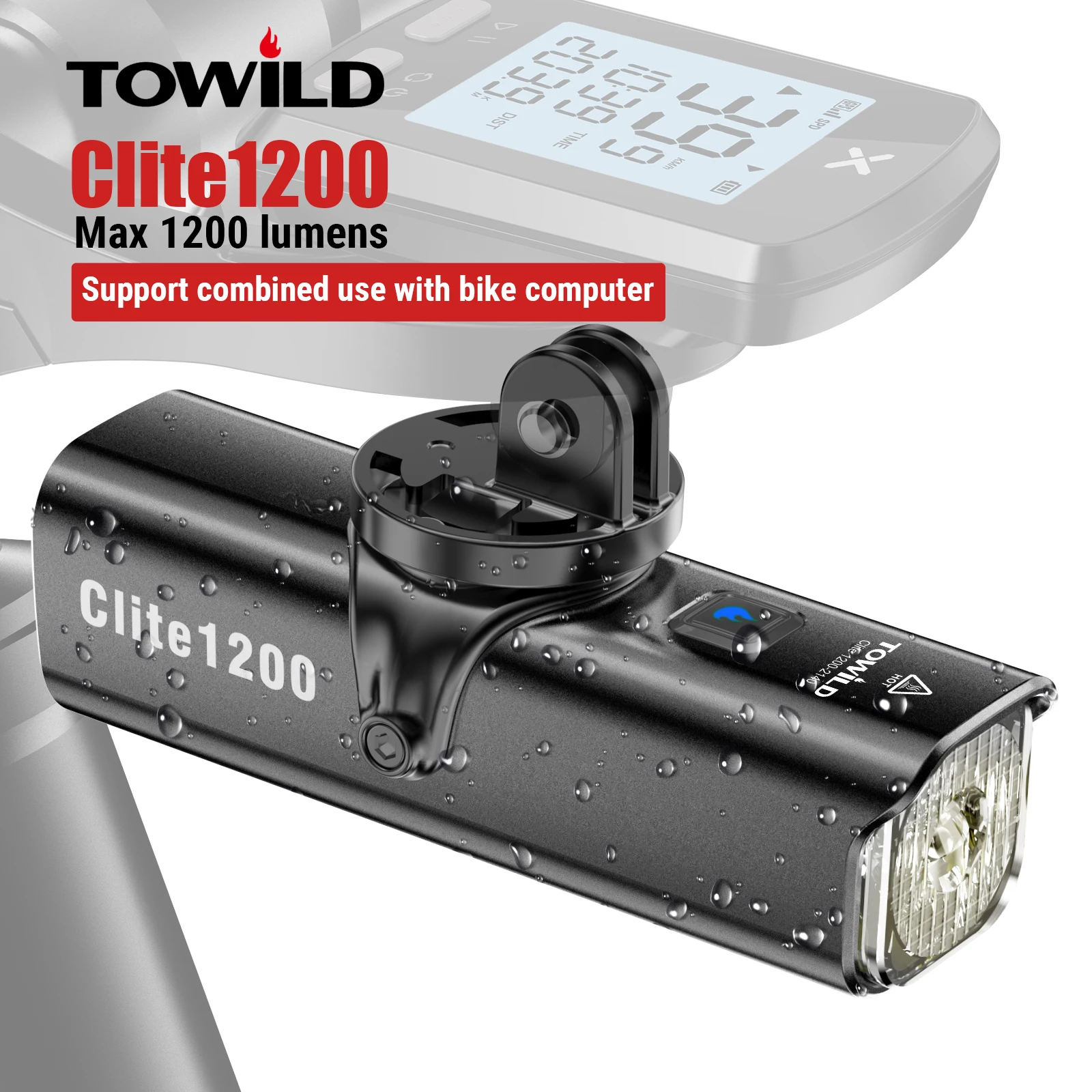 Towild clite 1200lm bicicleta luz da frente lâmpada usb recarregável led 21700 4000mah luz farol à prova dwaterproof água acessórios da bicicleta