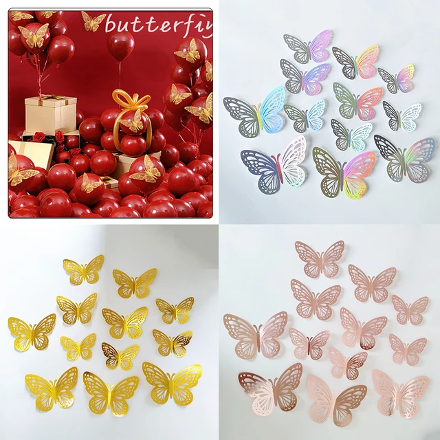 Edible Butterflies Cake Decorations  Golden Butterfly Cake Decoration -  12pcs Gold - Aliexpress