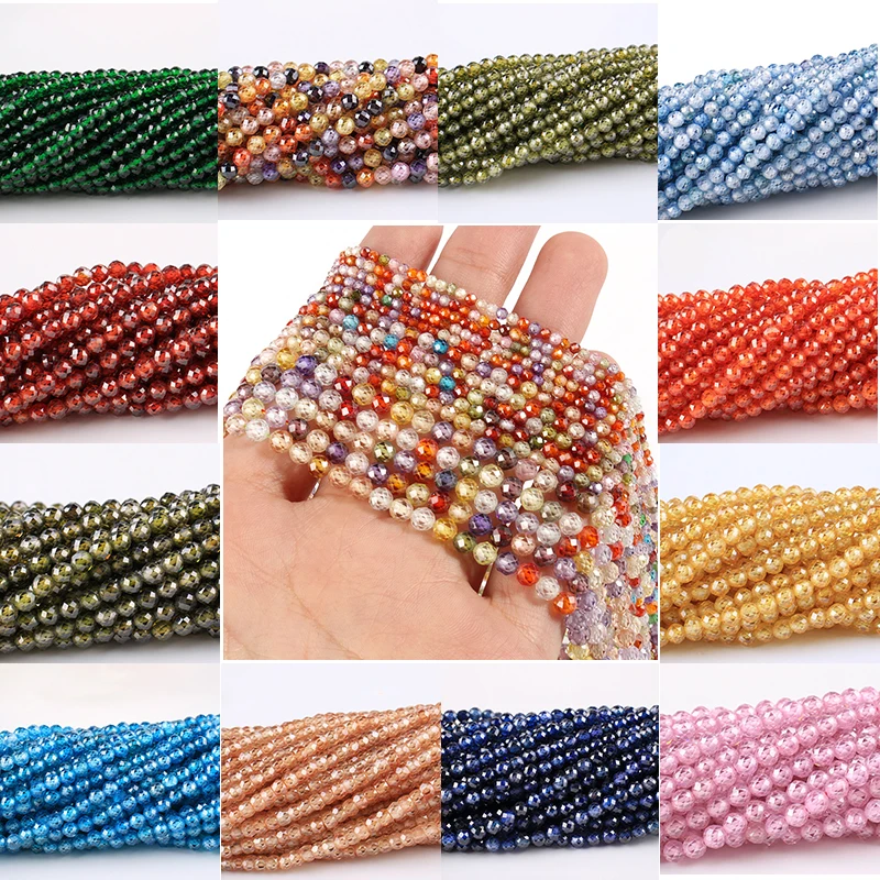 Faceted2mmAAAZirconBeadsSmallTinyNaturalGemstoneBeadsfor