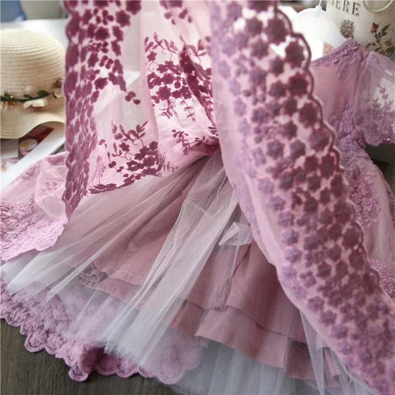 Summer Girl Dress Casual Baby Girls Clothes Kids Dresses For Girls Lace Flower Wedding Gown Children Birthday Party School Wear
