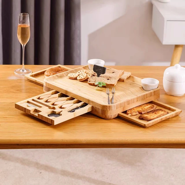 SMIRLY Bamboo Cutting Board Set - Wood Cutting Board Set with Holder, Large  Wooden Cutting Boards For Kitchen, Cutting Board Wood, Wooden Chopping