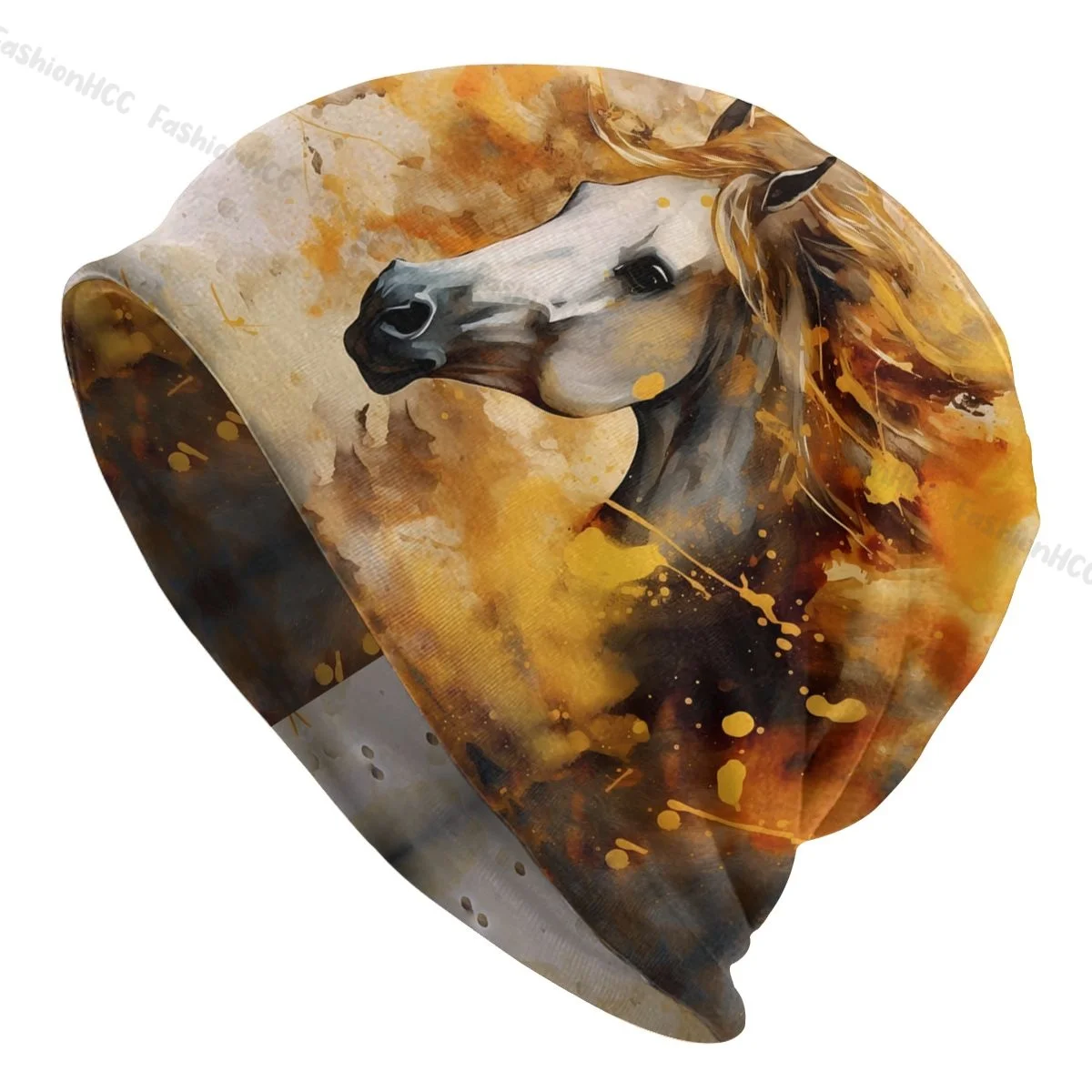 

Bonnet Hats Galloping Horses Men Women's Thin Skullies Beanies Hat Fire Horse Autumn Spring Cap Hip Hop Caps