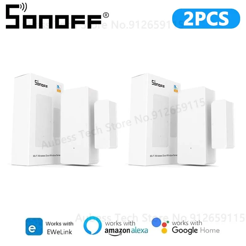 SONOFF DW2 WiFi Door Sensor eWeLink Door Window Open Detector Smart Home Security Protection Alarm System Alexa Google Assistant alarm lamp Alarms & Sensors