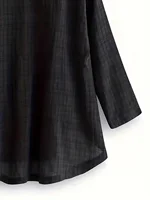 Plus Size 1XL-5XL Spring Autumn Women's Casual Hooded Shirt Fashion Plaid Printed Long Sleeved Pullover Loose Versatile Shirt - Image 5