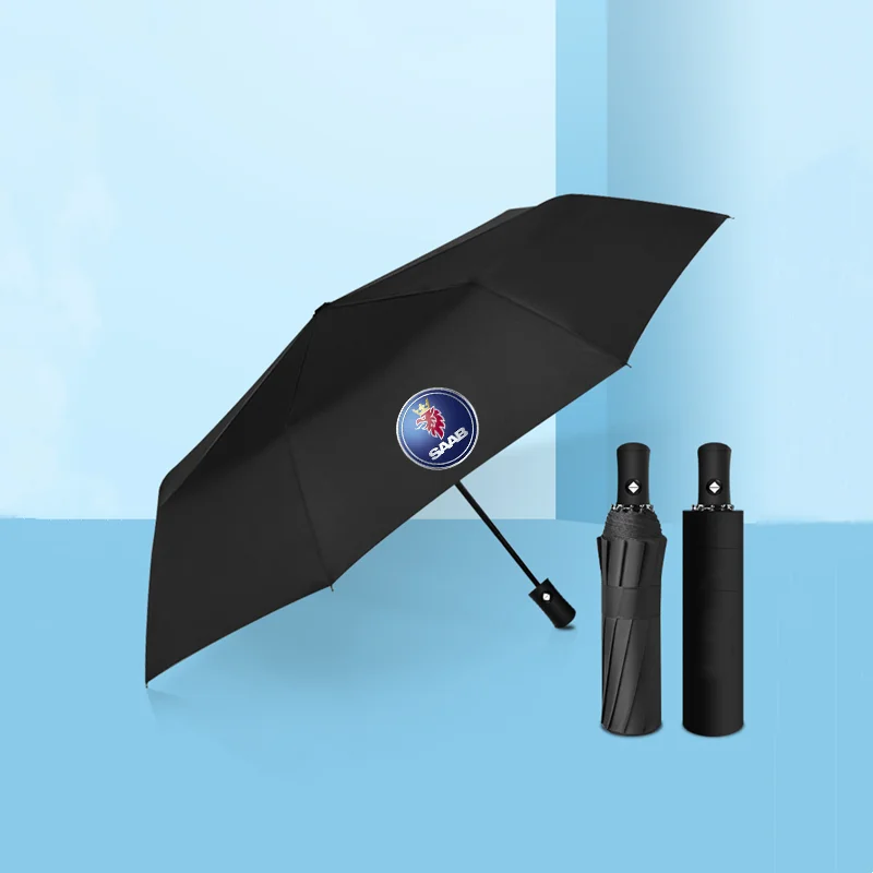 

Strong Fully Automatic Umbrella Folding Rain Men Women Luxury Business Umbrella For Saab 93 95 Saab 9-3 9-5 900 9000
