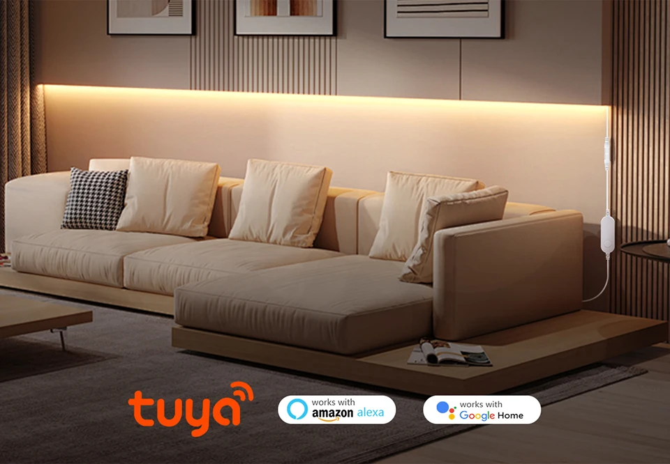 Description Picture 2 of item5V USB Tuya Smart Home WiFi Neon LED Strip 1M 2M 3M 5M White/Warm White Dimmable LED Strip Light Work With Alexa Google Home