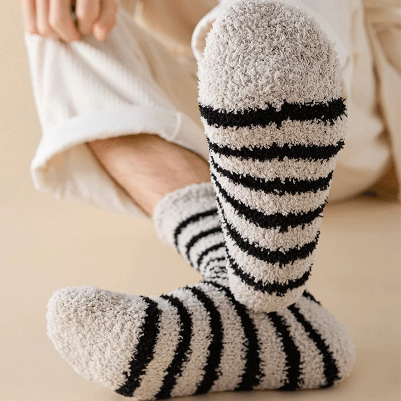 Mens Striped Stockings Thickened & Warm For Autumn/Winter