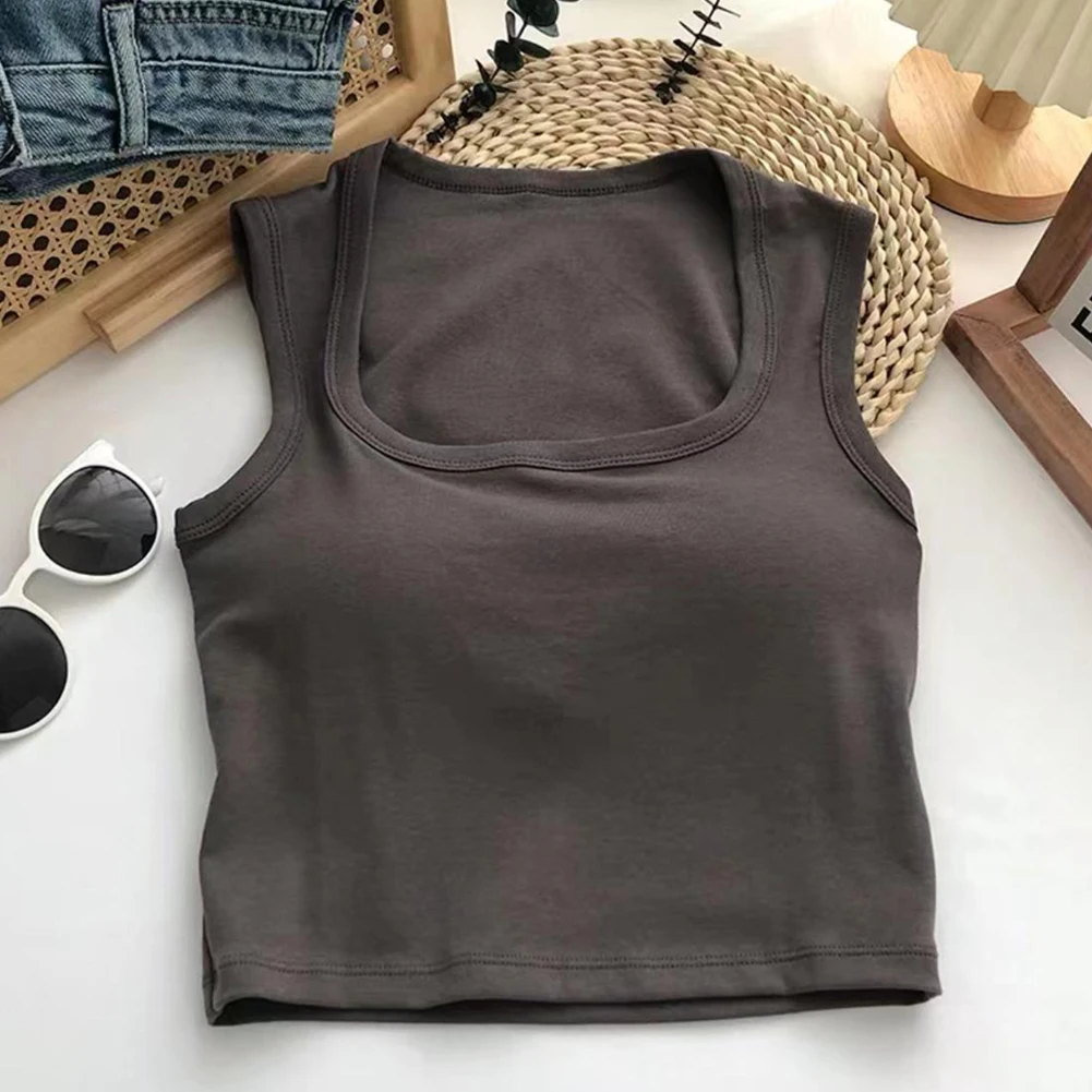 

Женский однотонный дышащий спортивный топ без рукавов Racerback