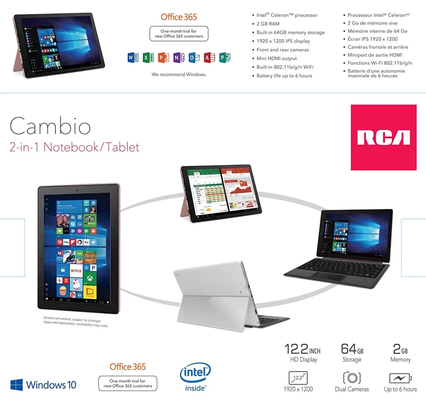 12.2'' Tablet PC - 64 Bit, 2GB RAM, 64GB ROM, N4000 CPU, Windows 10, Dock Keyboard, 1920 x 1200 IPS, 7800mAh, WiFi Description Image.This Product Can Be Found With The Tag Names Computer Office, Gift case, Tablets