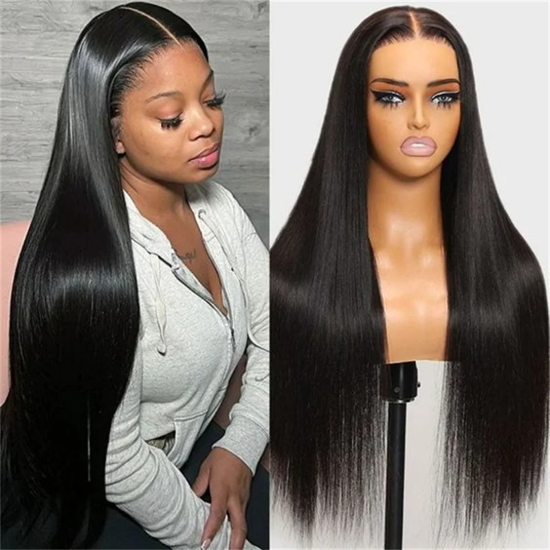 Princess Hair Straight 13X5 Lace Frontal Wigs For Women Brazilian 100% Human Hair Wig Tranparent Lace Pre plucked Natural Black