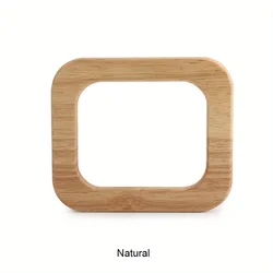 Set of 2 Solid Wood Square and Rectangular Woven Handbag Handles - 6 pieces (15x13cm Natural)