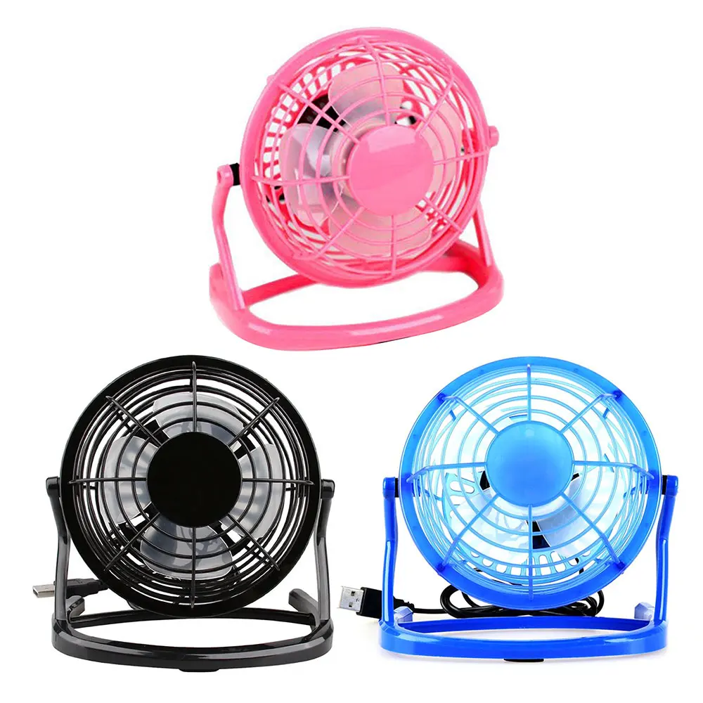 USB Portable Rotation Silent Fan Desk Cooler for Laptop Notebook Desktop PC Ofiice Summer Cooling Fan 4 Blades Rotatable Fans