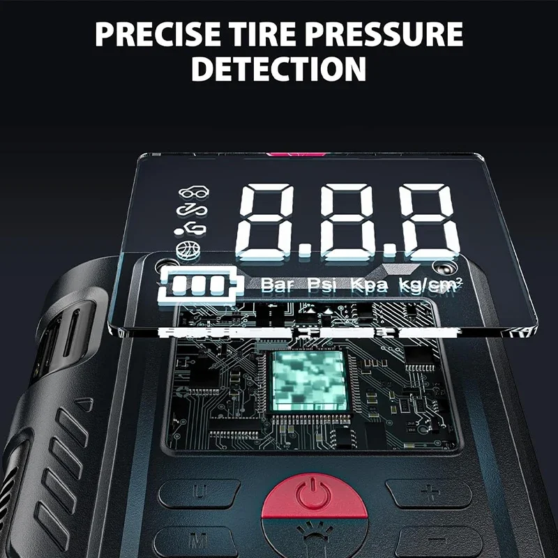 Portable Tire Inflator 12V Multi-function Car Emergency Power Jump Starter 4 In 1 Air Pump Battery Booster Device