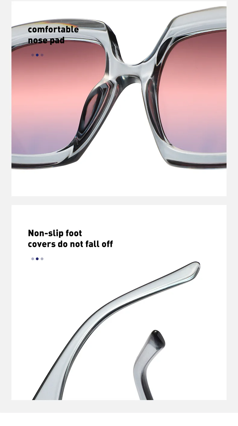 Vintage Oversized Sunglasses For Women Quality Black Gradient_voghion.com