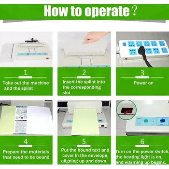 110V Perfect Binding Machine Thermal Binding Machine Universal Electric Book Automatic Binder Contract Document Invoice Folder 6