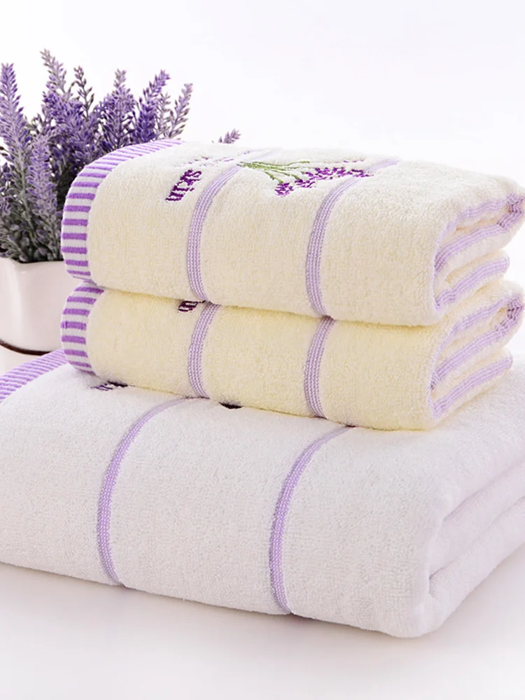 3 Piece Bath Towel Thick Cotton Towel Set Face Adult Bath Super Absorbent Set