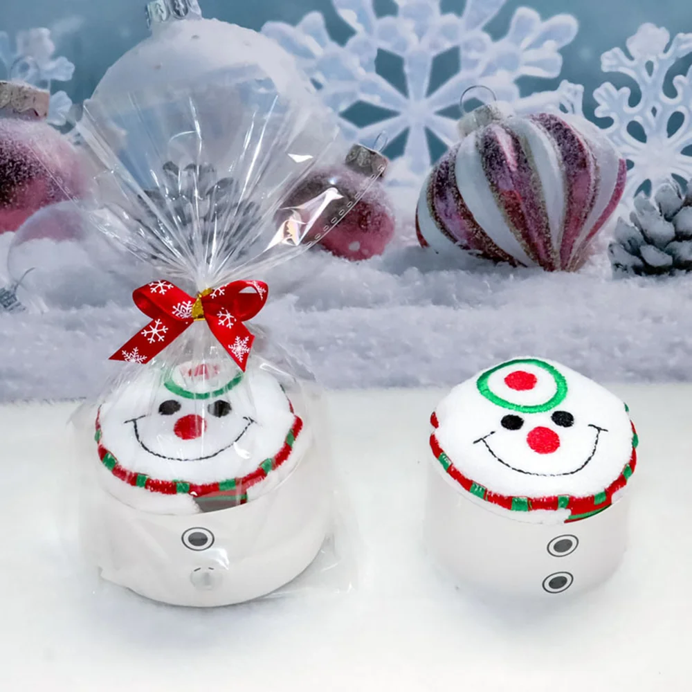 Christmas Cake Shape Towel Snowman Dinner Decor New Year 2023 Embroidered Towel For Home Christmas Tree Towels Children'S Gifts 3