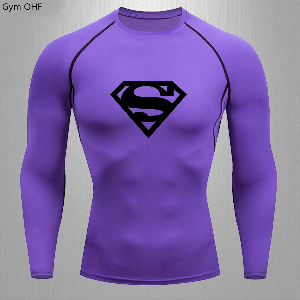 남성용 스포츠 티셔츠, 팬티 스타킹 탑, 긴 소매 빠른 건조, 통기성 복싱, Jujitsu Camping Mma Rashguard