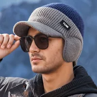Dual-Tone Knit Baseball Cap - Outdoor Activities | Fashionable Dad Hat with Ear Protection | Perfect for Couples Hats for Men 2