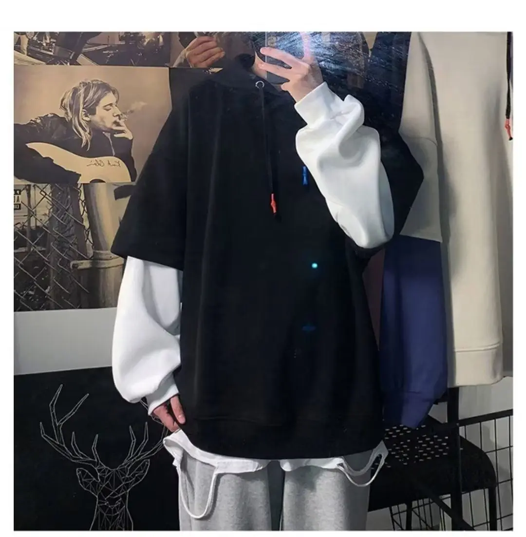 Thick Mens Hoodie - Winter Pullover with Drawstring