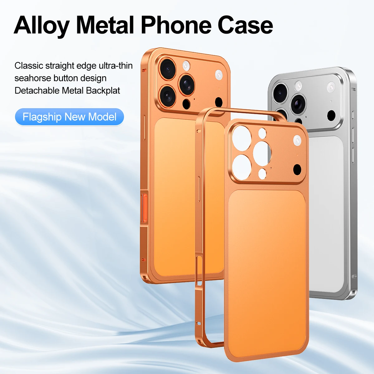 Luxury Aluminum Alloy Slim Frame Case with Metal Backplane