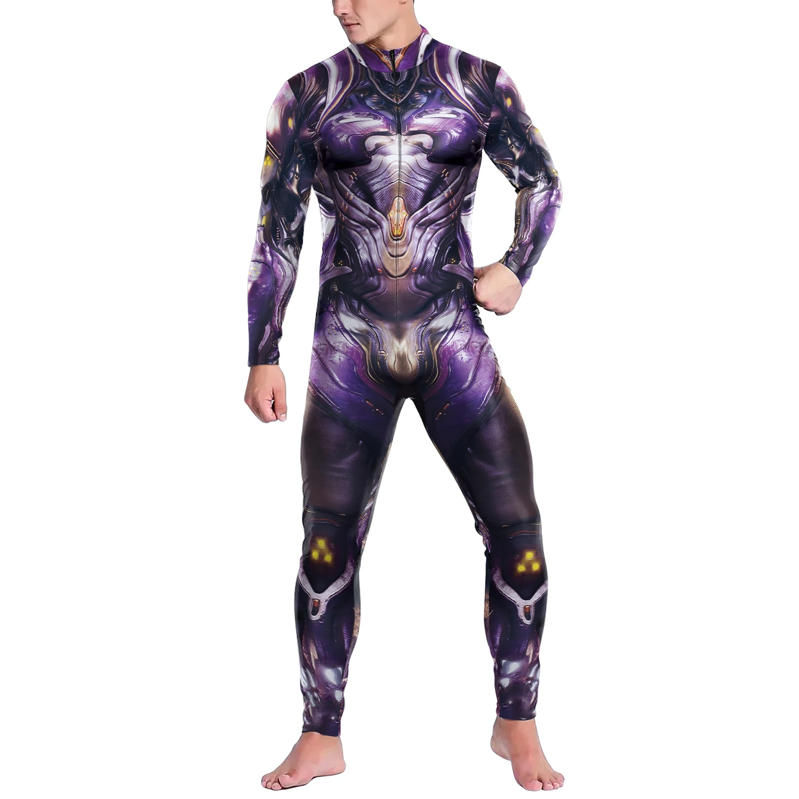 thumbnail image 1 of Mono con estampado 3D de armadura Steampunk de robot negro, ropa ajustada Zentai para fiesta, disfraz de Cosplay, Halloween, carnaval, monos elegantes, 1 of 5