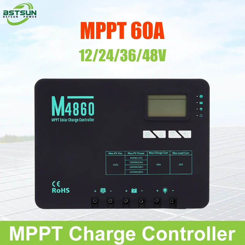 BSTSUN Mppt Solar Charge Controller 60 Amp Controller with Bluetooth