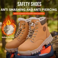 2025Fashion Winter Warm Men's Work Safety Boots Waterproof Sturdy Steel Toe Shoes Sports Shoes Safety Protection Cold Prevention