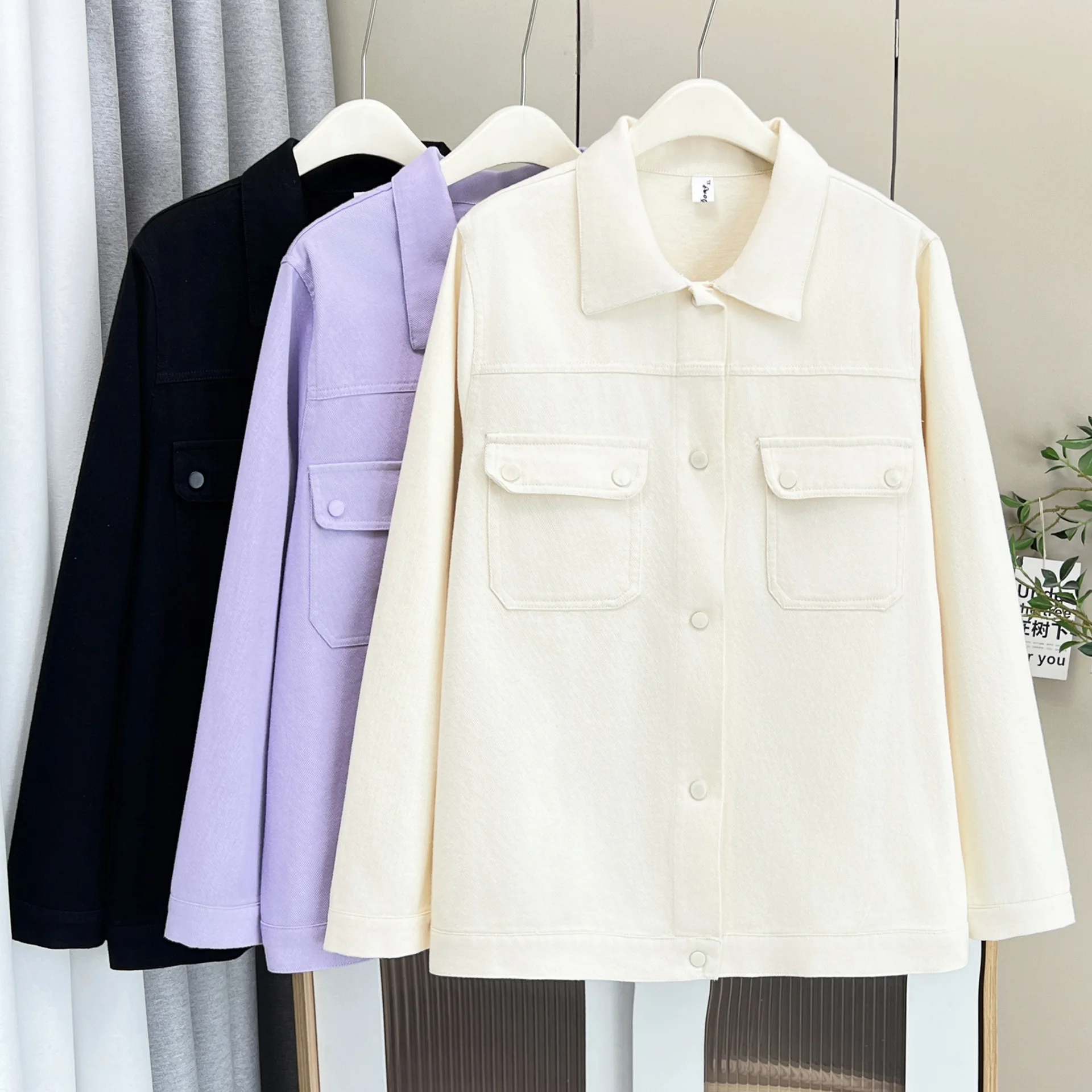 XXXXL Fashion Plus Size Women's Denim Jacket Autumn New Classic And Versatile Washed Cotton Casual Shirt Coat