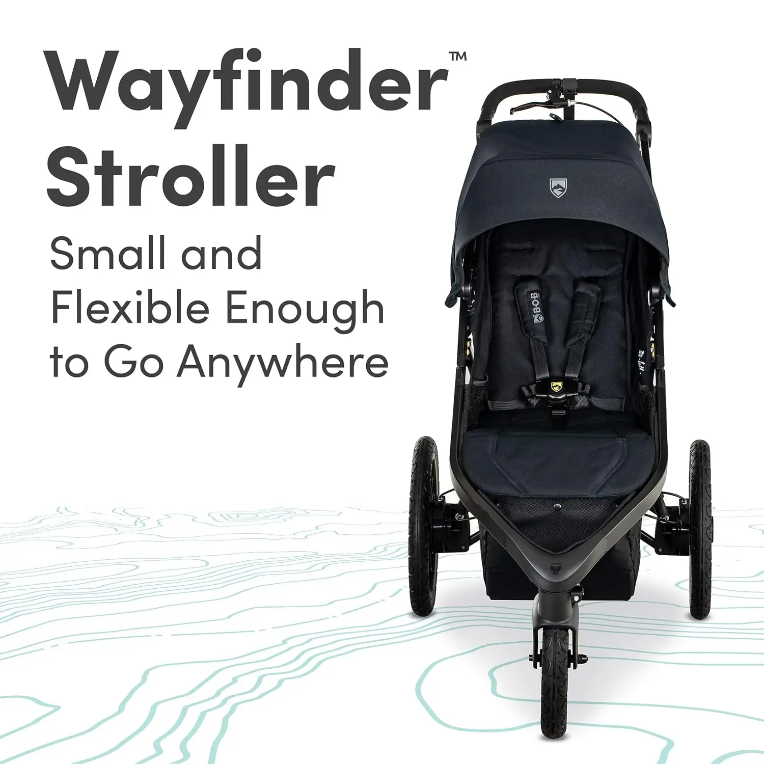 Wayfinder Jogging Stroller with Snack Tray, Independent Dual Suspension, Air-Filled Tires, and 75-Pound Weight Capacity, Canyon 6