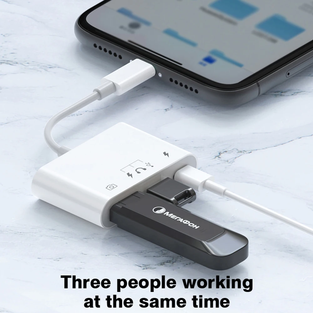 3-in-1 Lightning to USB Camera Adapter Byscoon 3-in-1 Lightning to USB Camera Adapter with USB C Headphone/Charging Port for iPhone 14 13 12 11 Pro with Female OTG