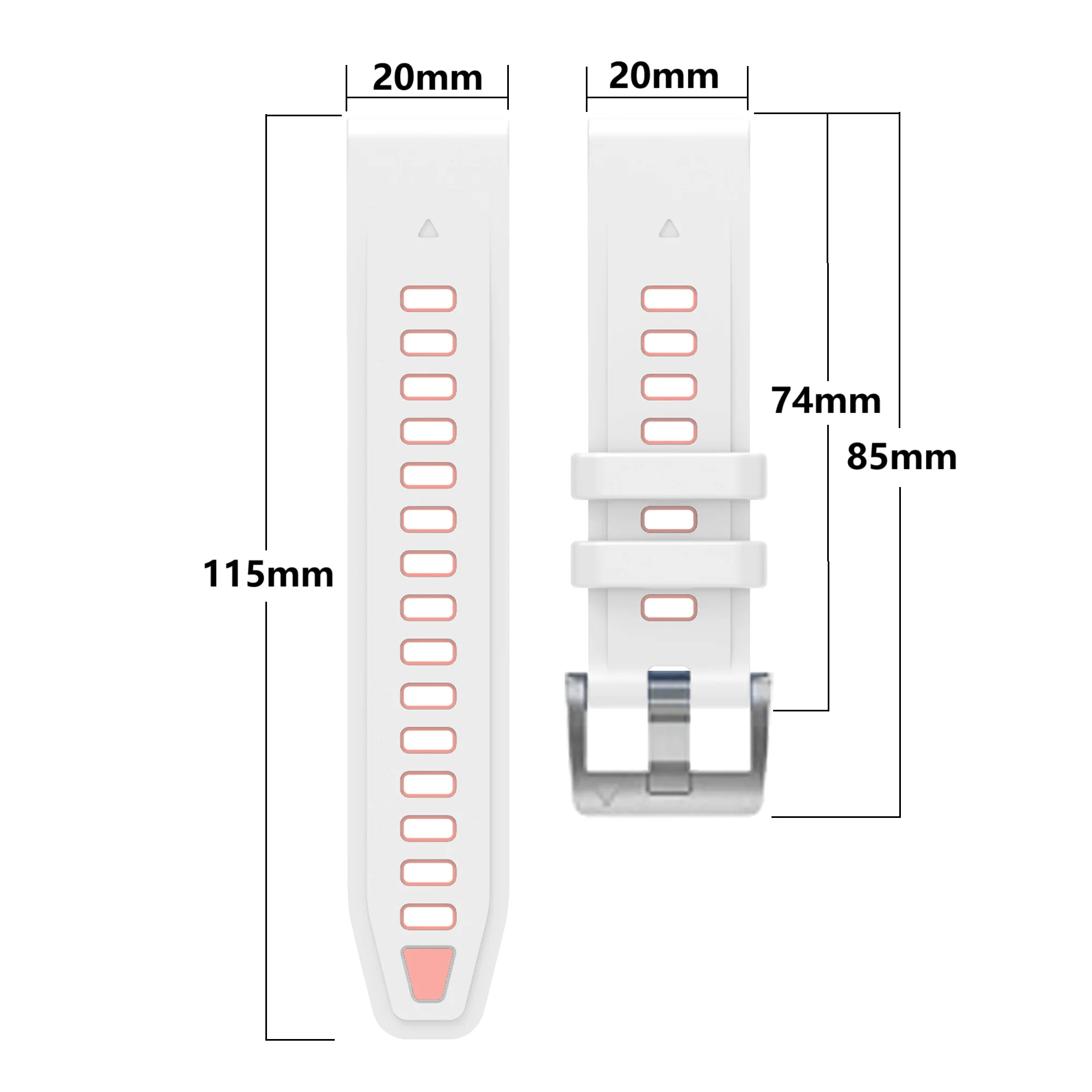 Enhanced Silicone Wristband for Garmin Smartwatches - 43mm