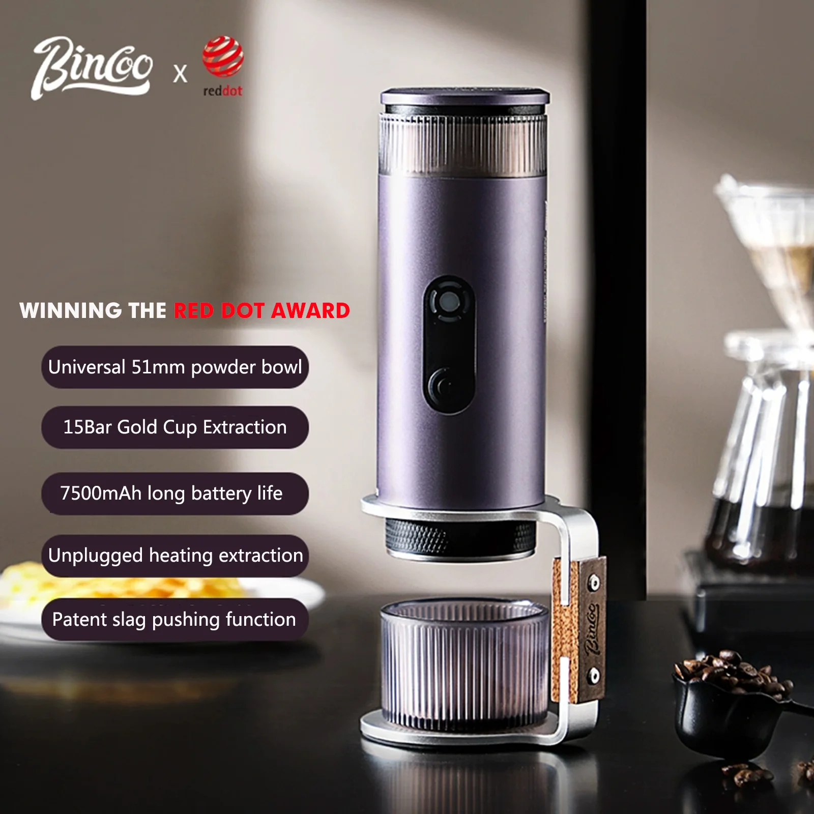 ماكينة القهوة المحمولة Bincoo H1Pro ماكينة إسبريسو...