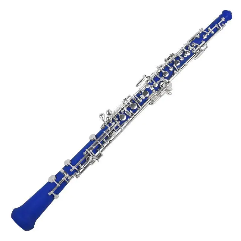 Professional Blue Oboe Instrument Semi-automatic Oboe Silver Plated Button