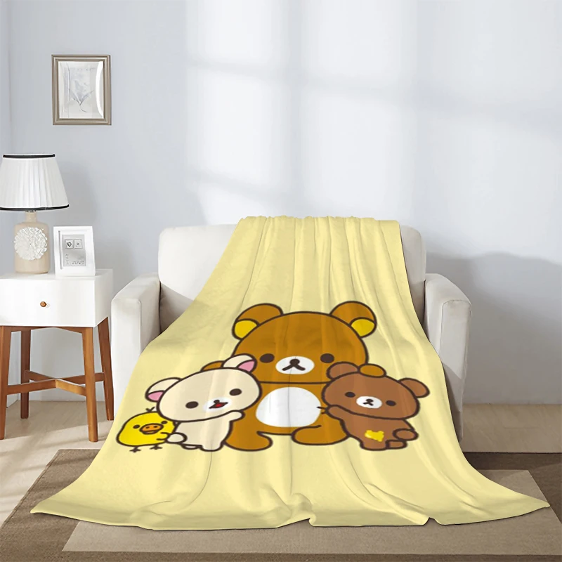 

Children's Blanket Sofa Winter Kawaii Rilakkuma Fluffy Soft Blankets & Throws Furry Machine Washable Throw Bed Baby Fleece Beds