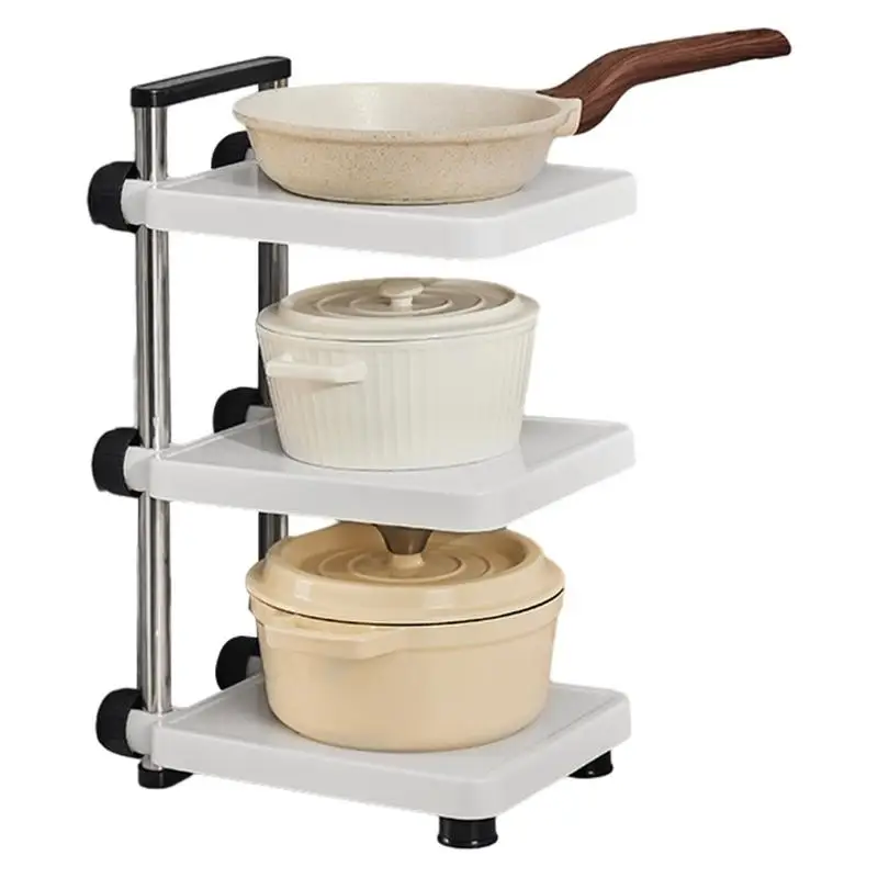

Kitchen Storage Shelf 3 Tiered Slim Storage Cart Mobile Shelving Unit Space Saving utensils Rack Organizer For Plates Pans Bowls