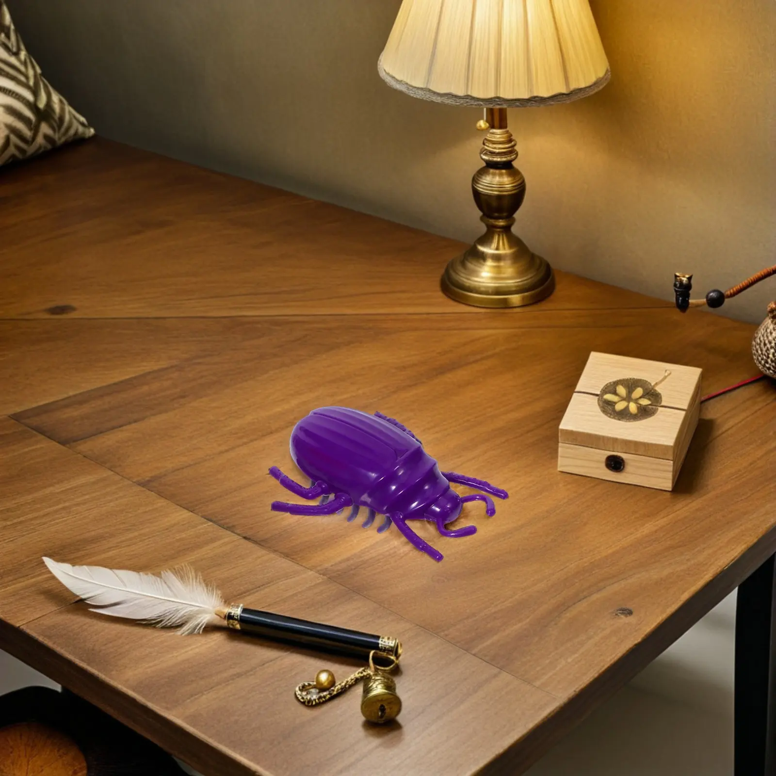 4개입 전동 움직이는 벌레 모양 시뮬레이션 자동 인터랙티브 고양이 장난감 미니 버튼 배터리 포함 고양이 티저 장난감