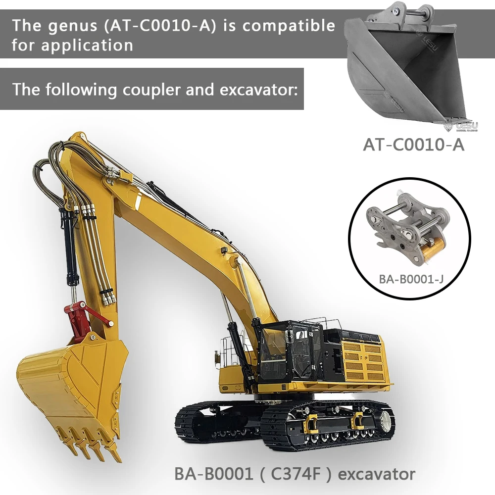 

LESU Metal Bucket for 1/14 LESU C374 RC Hydraulic Excavator Remote Control Toys Cars Tamiyaya Construction Vehicles Th17214-Smt3