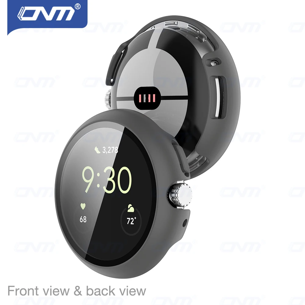 زجاج + حافظة لساعة جوجل بيكسل 2 واقي شاشة من الزجا...