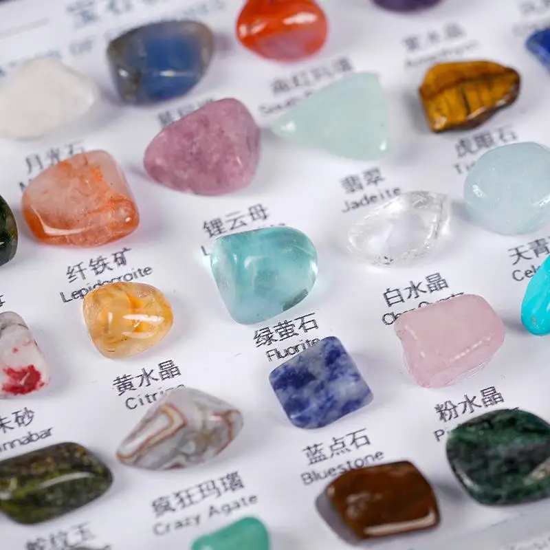 

50PCs Natural Crystal Collection Specimen Kit Rock Natural Gem Kit Kids Gifts With Display Case Educational Toys For Kids