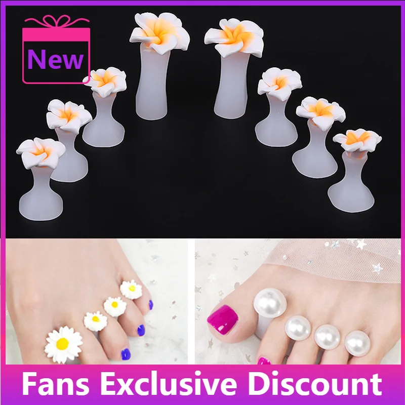 NEW Silicone Toe Separator Braces Toe Corrector Tool Pedicure Waterdrop Crystal Daisy Diamond Separator Foot Care Tools