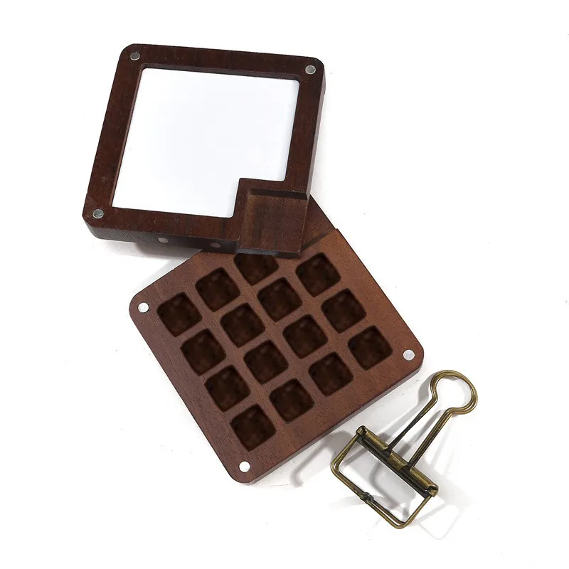 Empty Wooden Watercolor Palette Portable Mini Travel Watercolor Acrylic Paint Box Square Tray Box Art Painting Art Supplies