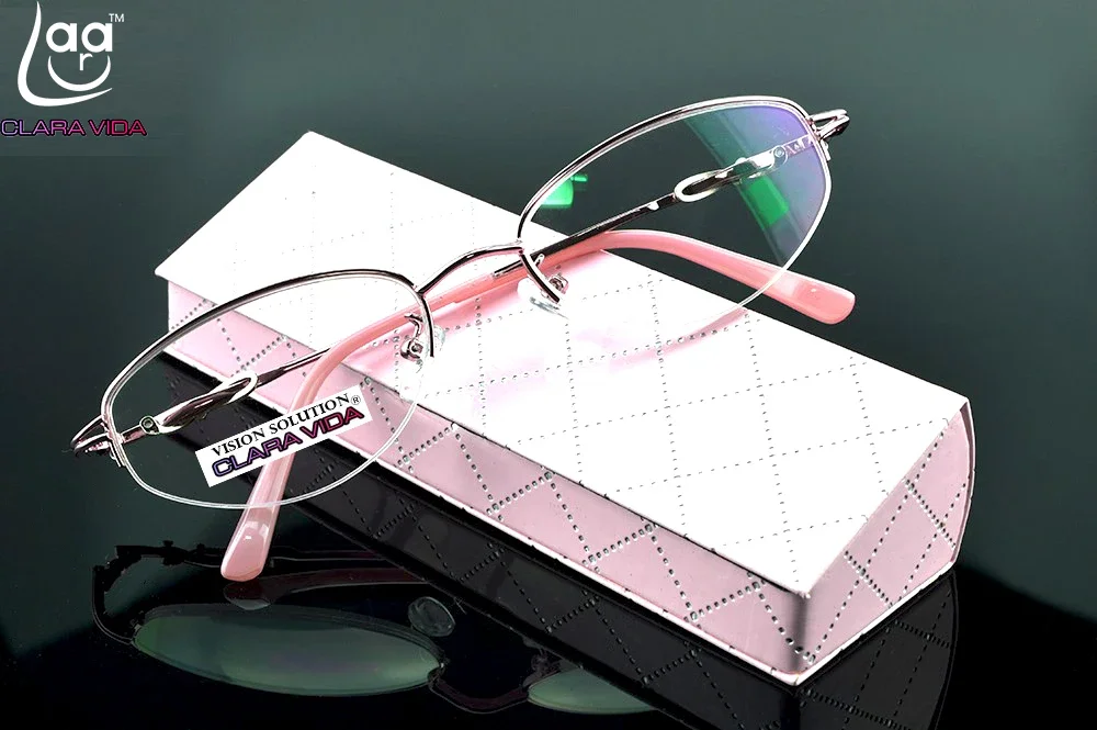 

Leesbril = Clara Vida Design Half-rim Coated Lenses Fashion Office Lady Reading Glasses +1 +1.5 +2 +2.5 +3 +3.5 +4 With Case