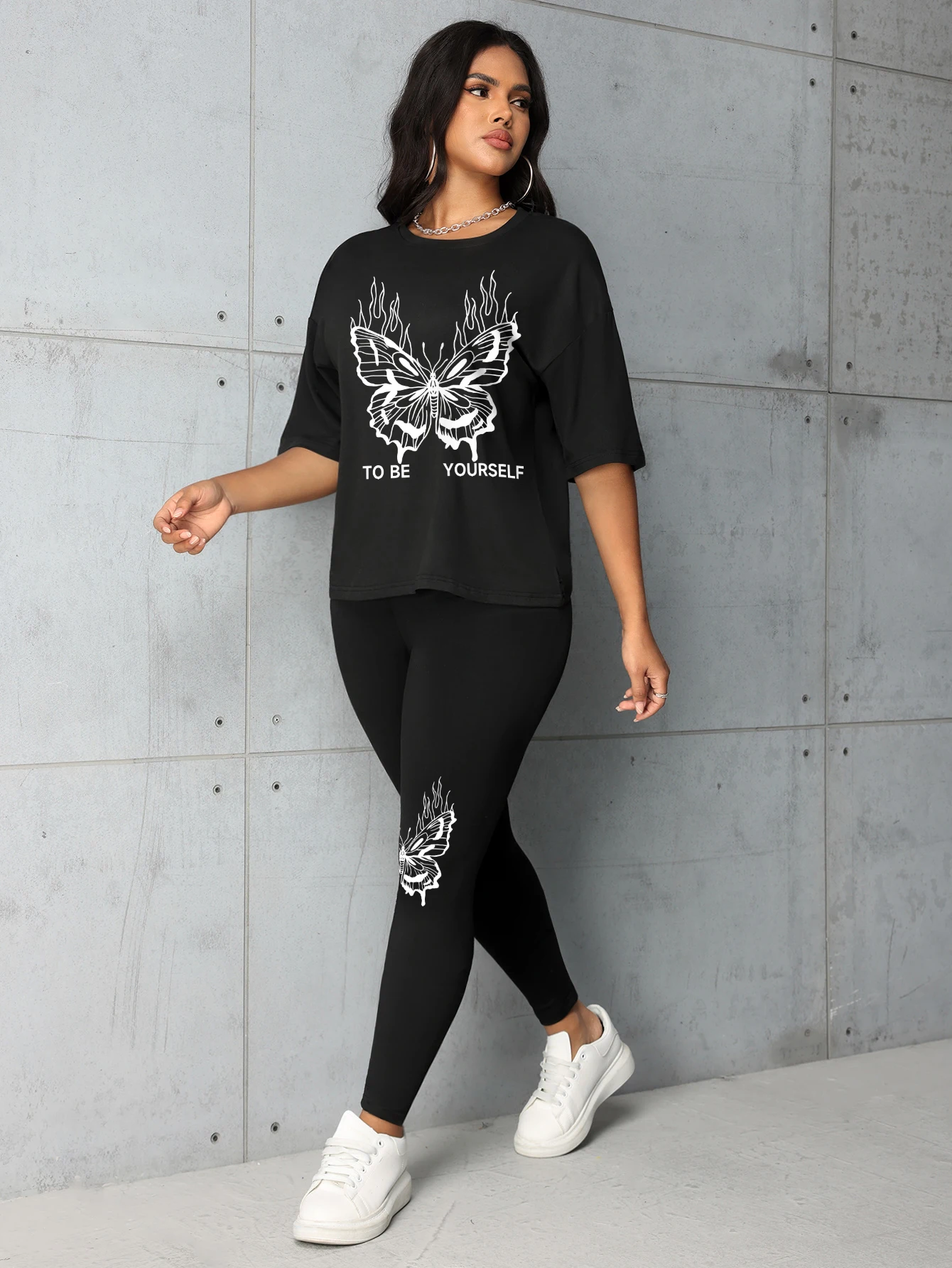 Sports T-shirt Pants Women's Pant suit Printed short sleeve pant suit lightweight breathable, soft and comfortable