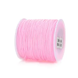 Premium 0.8mm Nylon String for Handcrafted Jewelry - 100 Meters (Pink)