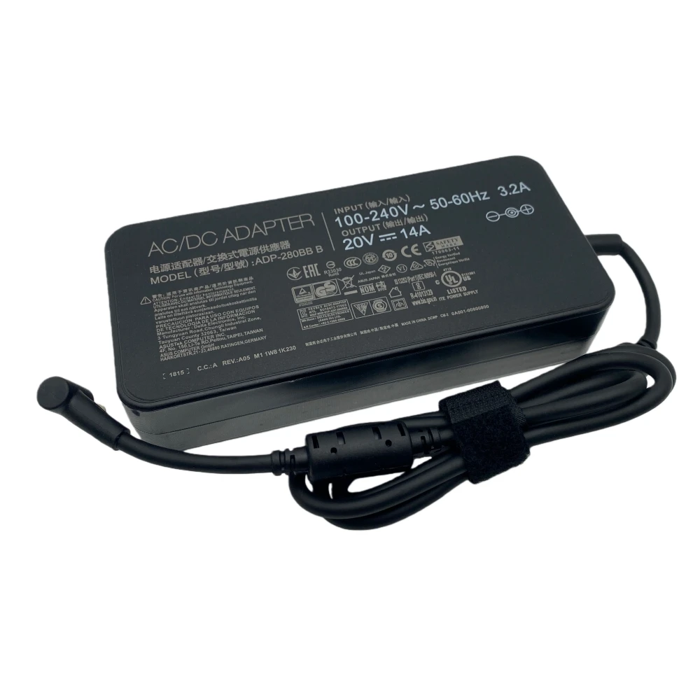 280W 20V 14A 충전기 (ASUS ROG Strix G15 G17 G513R G513Q G713R G713Q, Scar 15 17 G532L G732L ADP-280BB B 노트북 어댑터 전원 공급 장