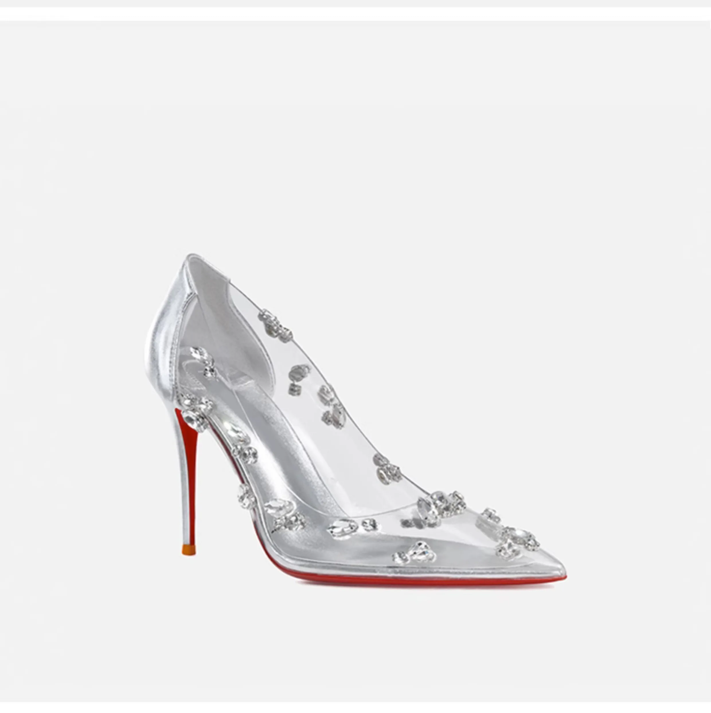 PlatiNum Red Sole Stiletto Heels - Wearing Example